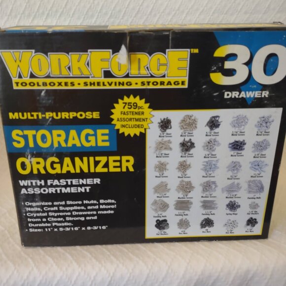 WorkForce 30-Drawer Storage Organizer Toolbox Shelving UNUSED in Box - Picture 5 of 9